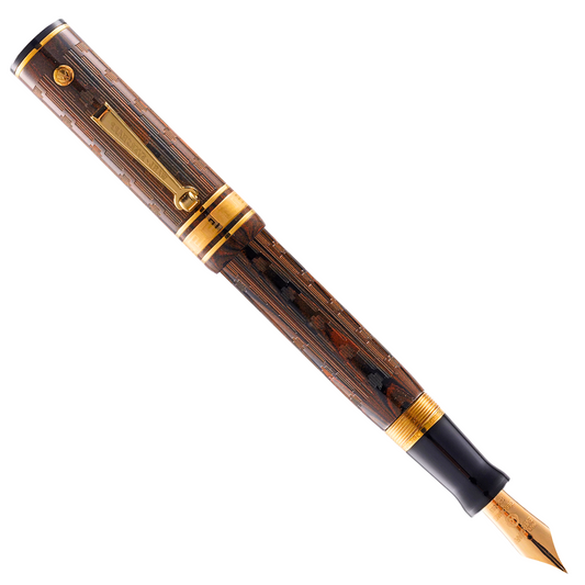 Wahl-Eversharp Decoband Ebonite Maroon Ripple Chased - Fountain Pen