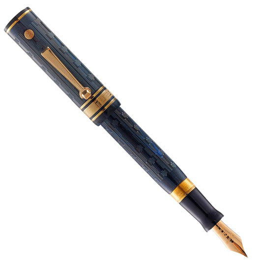 Wahl-Eversharp Decoband Ebonite Blue Ripple Chased - Fountain Pen