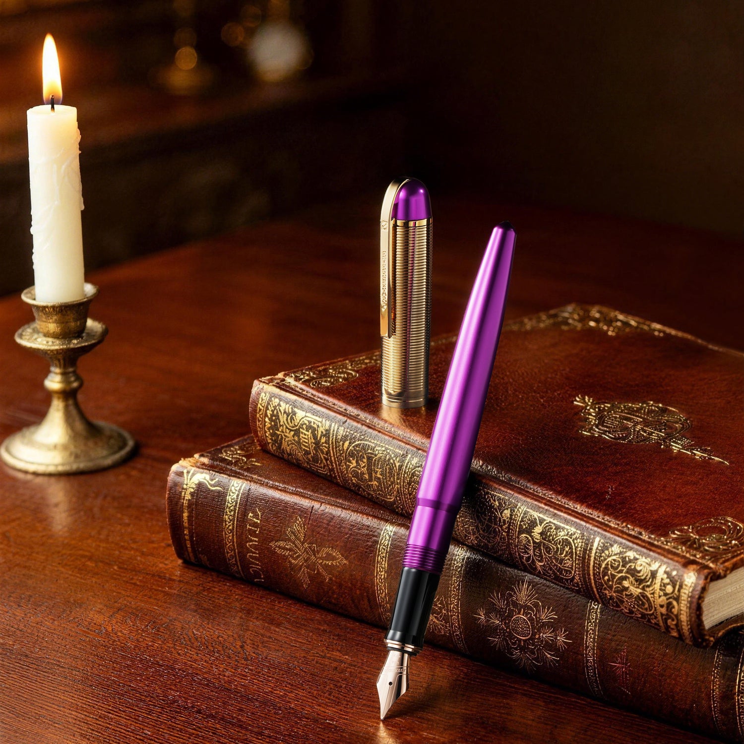 Wahl-Eversharp Skyline Royal Purple Rose Gold Trim Fountain Pen